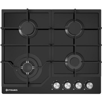 Plita Gaz 60PG 6611  Wok Fonta Black Glass