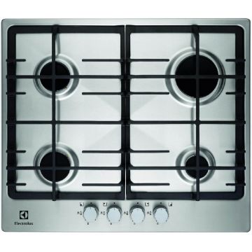 Plita incorporabila Electrolux EGG6342NOX, Gaz, Gratare fonta, Inox