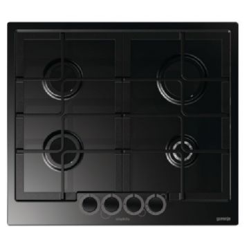 Plita incorporabila Gorenje G61SYB, gaz, 4 arzatoare, aprindere electrica, negru