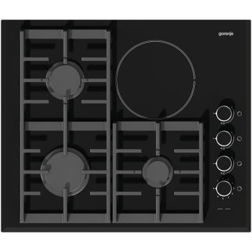 Plita incorporabila Gorenje KC631UUSC, Gaz/Electric, 3 arzatoare, 1 zona vitroceramica