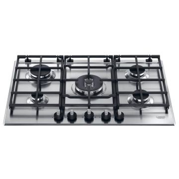 Plita incorporabila Hotpoint PK 750 R GH /HA, gaz, 5 arzatoare, aprindere electrica, arzator wok, 75 cm, inox