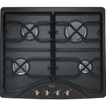 Plita incorporabila Whirlpool AKM 528 NA, gaz, 4 arzatoare, aprindere electrica, 59 cm, negru