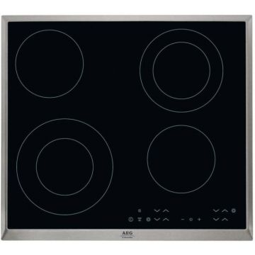 AEG Plita incorporabila AEG HK634021XB, Vitroceramica, 4 zone de gatit, Control touch, Rama inox, 60 cm, Negru