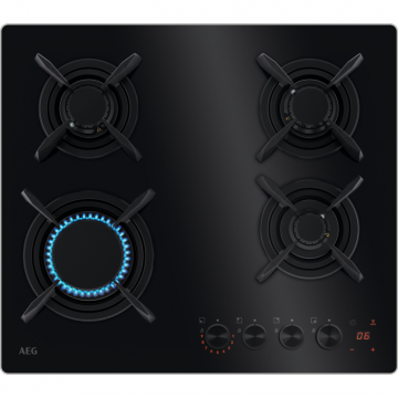 AEG Plita Incorporata AEG HKB64453NB, Gaz, Hob2Hood, 60 cm, Negru