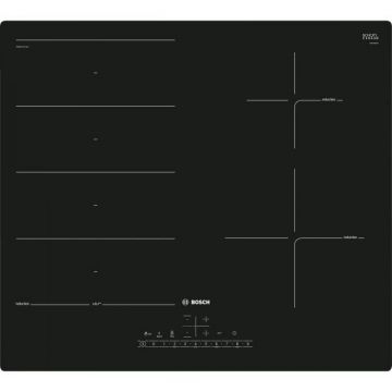 BOSCH Plita incorporabila Bosch PXE611FC1E, Inductie, 3 zone de gatit, PerfectFry, PowerBoost, FlexInduction, 60 cm, Negru