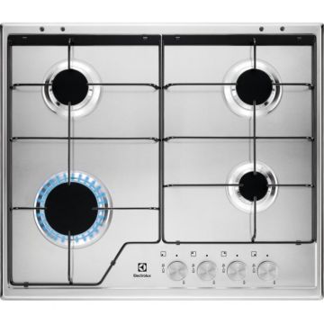 Electrolux Plita incorporabila Electrolux KGS6424SX, Gaz, 4 arzatoare, Aprindere electrica, Dispozitiv de siguranta, 60 cm, Inox