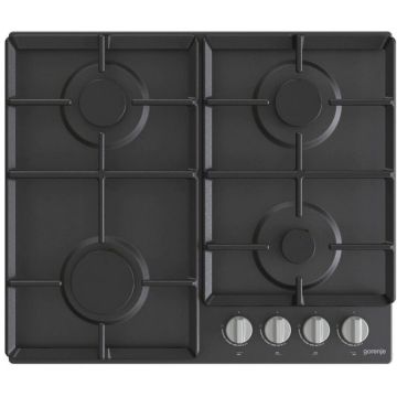 Gorenje Gorenje Plita incorporabila G641EXB, Gaz, 60cm, 4 Arzatoare, 7650W, Control mecanic, Negru