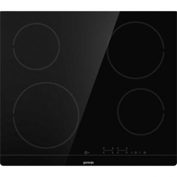 Gorenje Plita incorporabila Gorenje ECT641BSC, Vitroceramica, 60 cm, 4 zone, Touch Control, Timer, Neagra