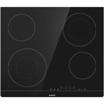 Gorenje Plita incorporabila Gorenje ECT644BSC, Vitroceramica, 60 cm, 4 zone, Touch Control, Timer, Neagra