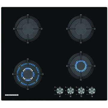 HEINNER Plita built in Heinner HBH-S584WI-GBK, gaz, 4 arzatoare