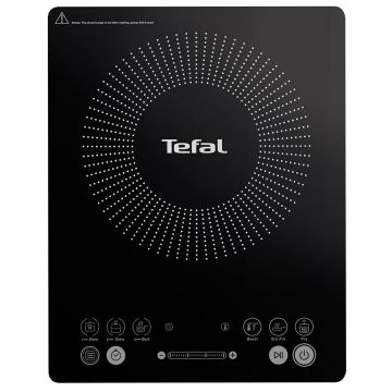 Tefal Plita cu inductie Tefal EveryDay Slim IH210801, 6 funcții de gatit, 2100 W, ecran digital, suprafata ceramica, Negru