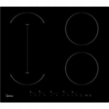 Midea Plita Midea Incorporabila, cu inductie, MIH 616AC, control touch, 4 zone de gatit, Negru