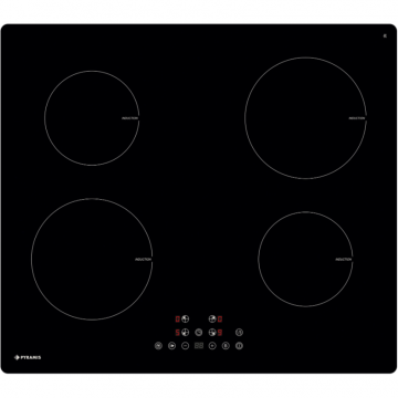 Plita Electrica 58IND 920  4 Zone Gatit 9 Trepte 6.6kW  Sticla Negru