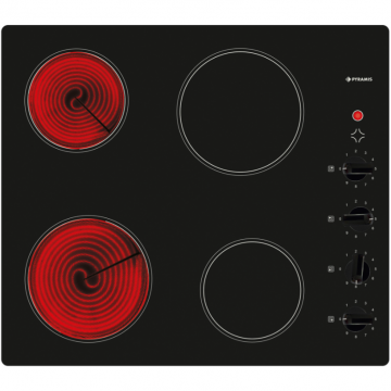 Plita Electrica Neo SPICA Knobs 1800W 4 Zone Gatit Vitroceramica Negru