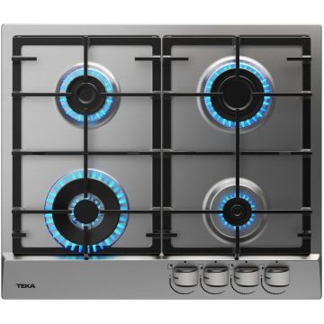 Plita gaz incorporabila Teka GSC 64320 XBC IX cu 4 arzatoare 60cm arzator wok gratare fonta inox