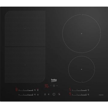 Plita incorporabila Beko HII64792UFT, 4 arzatoare, Inductie, Electric, Timer, Negru