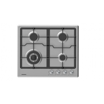 Plita incorporabila HEINNER HBH-M495IWFIX, Gaz, 4 arzatoare, Wok, Aprindere electrica (Inox)