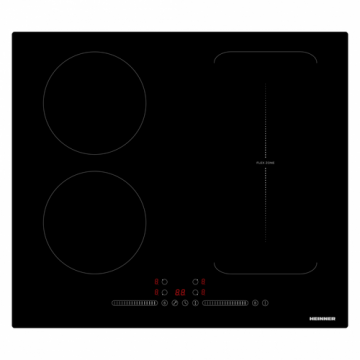 Plita incorporabila HEINNER HBHI-M4ZB1FXTC, Inductie, 4 zone de gatit, 7400 W, Control touch, Timer, Sticla (Negru)