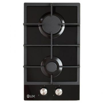 Plita incorporabila LDK Linares JZ2BK30, Gaz, 2 arzatoare, Aprindere electrica, Gratare fonta, Siguranta, 30 cm (Negru)