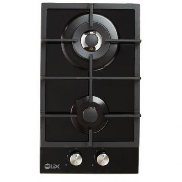 Plita incorporabila LDK Linares WOK JZ2BK30, Gaz, 2 arzatoare, Aprindere electrica, WOK, Gratare fonta, Siguranta, 30 cm (Negru)