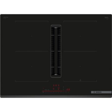 Plita incorporabila pe inductie Bosch PVQ731H26E, 4 zone de gatit, Vitroceramica, Power Boost, Negru, Clasa B