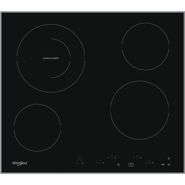 Whirlpool Plita electrica, Whirlpool, AKT 8601 IX, 59 cm, Negru